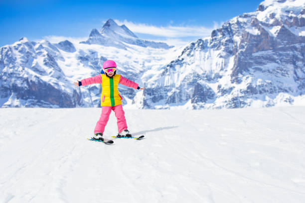 istock Ski and snow winter fun for kids. Children skiing. 1126512021