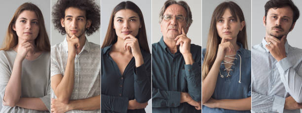istock Portraits of thinking people collage 1126513296