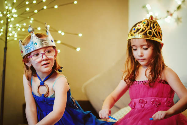 istock Cute Little Sisters Princess Drawing 1126516905