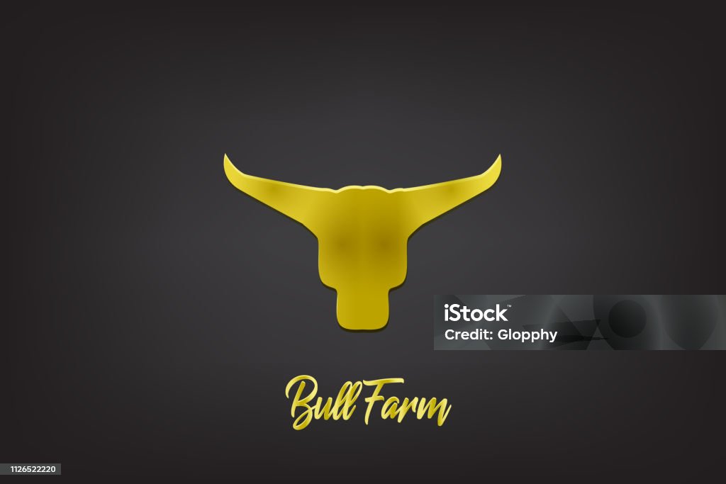 Gold bull head vector image Gold bull head vector image template Bull - Animal stock vector
