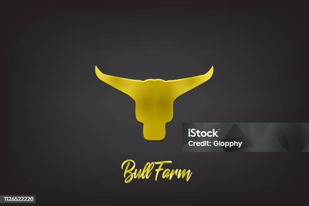 Gold Bull Head Vector Image Stock Illustration - Download Image Now - Bull - Animal, Head, In Silhouette