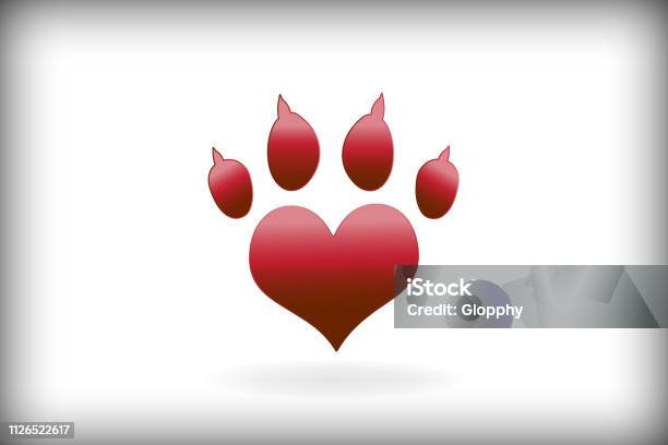Paw Print Vector Icon Stock Illustration - Download Image Now - Heart Shape, Paw Print, Paw