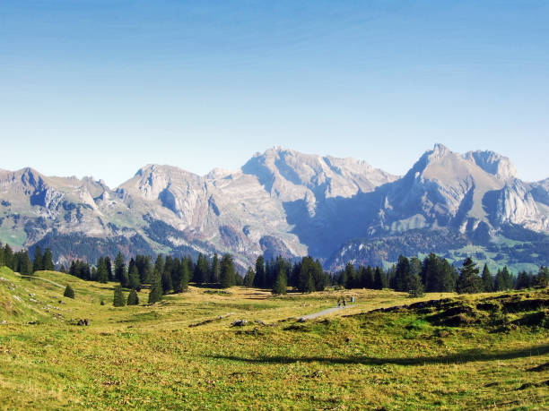 istock View on mountain range Alpstein from the mountain chain Churfirsten 1126524133