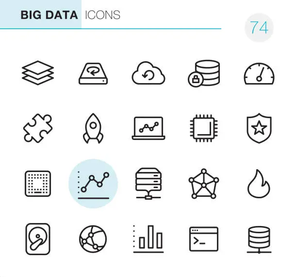 Vector illustration of Big Data - Pixel Perfect icons