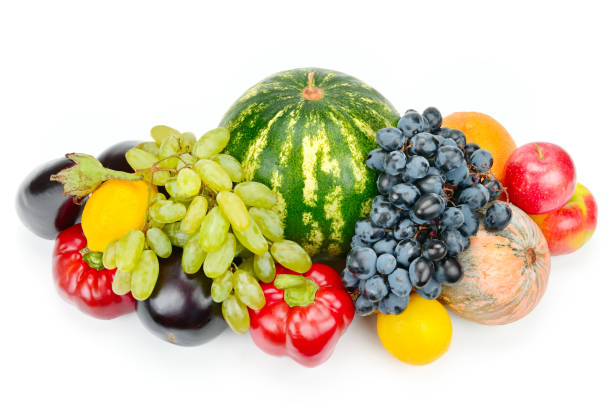istock Set of fruit and vegetable isolated on white background. 1126533904