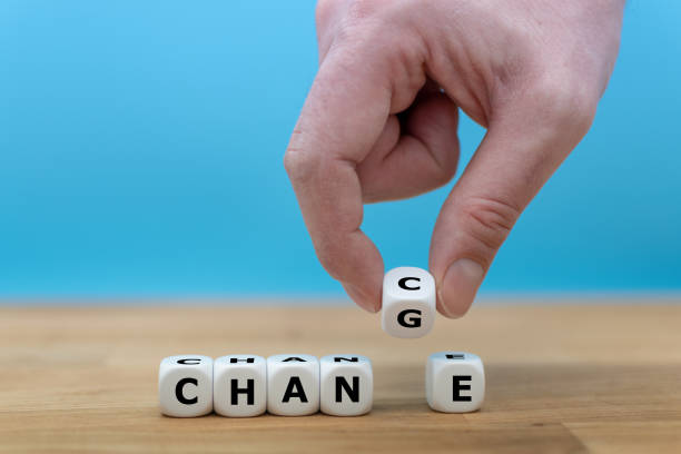 istock Hand turns a dice and changes the word 