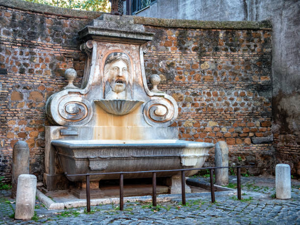 istock Fountain with Basin in Rome Italy 1126540924