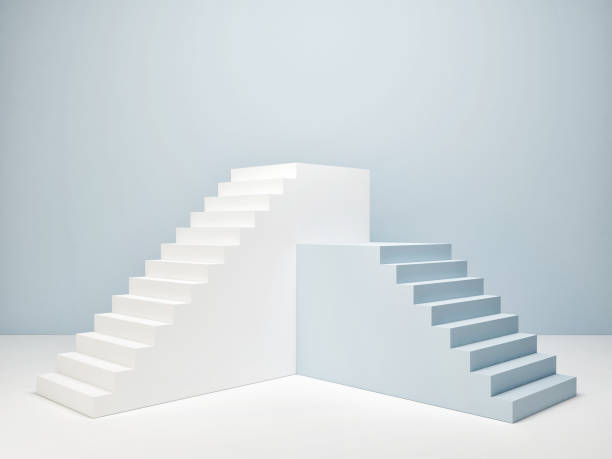 istock Podium in abstract room, blue room 1126541752