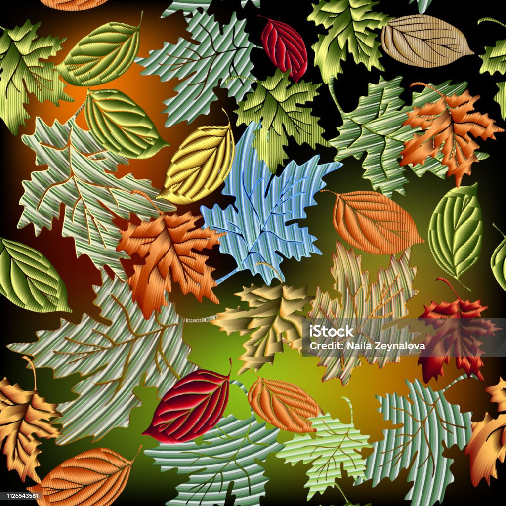 Grunge Textured 3d Leaves Vector Seamless Pattern Colorful Ornamental Leafy  Background Bright Repeat Floral Backdrop Grungy Surface Abstract Autumn  Leaves Modern Ornate Design 3d Wallpaper Stock Illustration - Download  Image Now - iStock