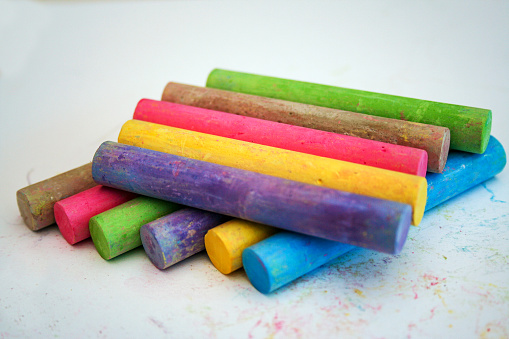chalks in different pastel colors