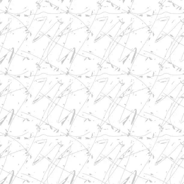 Vector illustration of Seamless abstract background pattern - lines and blots - gray wallpaper black and white - vector Illustration