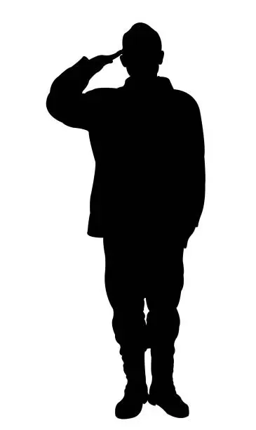 Vector illustration of a soldier man silhouette vector