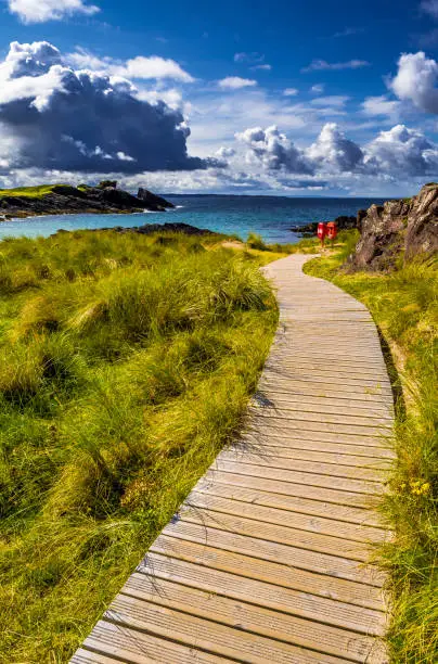 Spectacular Sandy Clachtoll Beach And Atlantic Coast Near Lochinver In Scotland
