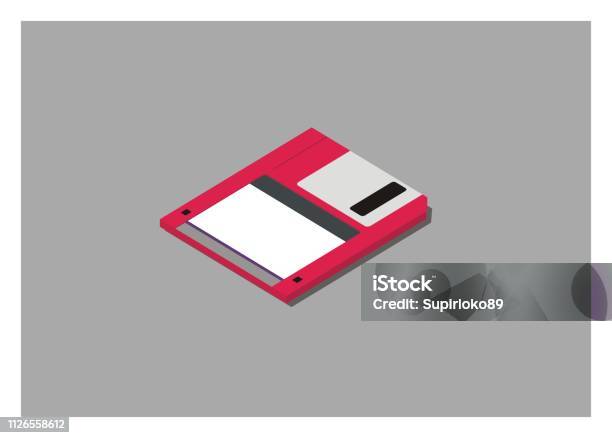 Drawable Computer Disc Old Computer Disk Simple Isometric Illustration Stock Illustration ...