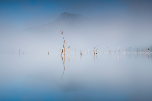 A foggy morning in Lake Moogerah, approximately 2.5 hours West of Brisbane, Queensland.