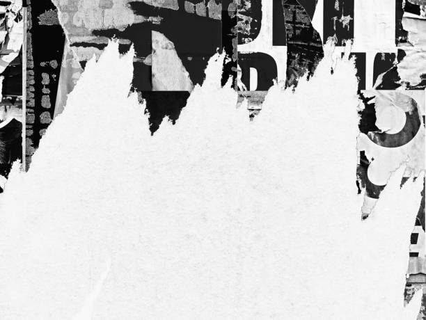 istock Blank white black old ripped torn paper crumpled creased posters grunge textures backdrop backgrounds placard 1126562753