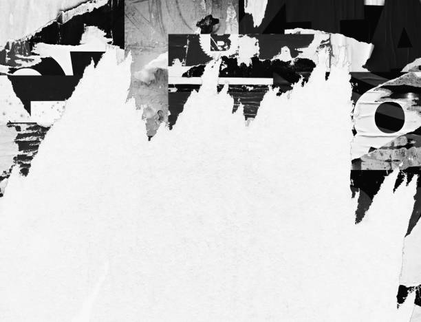 istock Blank white black old ripped torn paper crumpled creased posters grunge textures backdrop backgrounds placard 1126562797
