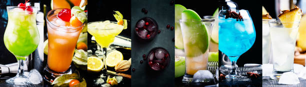 istock Alcoholic cocktails with strong drinks, soda, berries and fruit in assortment 1126572315