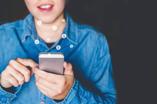 istock Online banking businessman using smartphone with Icon Fintech and Blockchain concept 1126576510