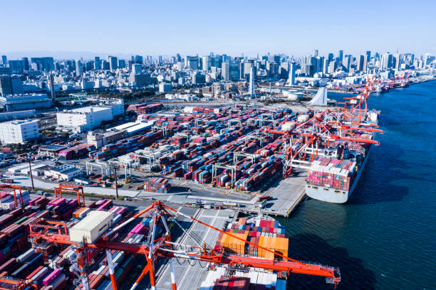 istock Container ships are anchored in the container area of the bay. 1126577698