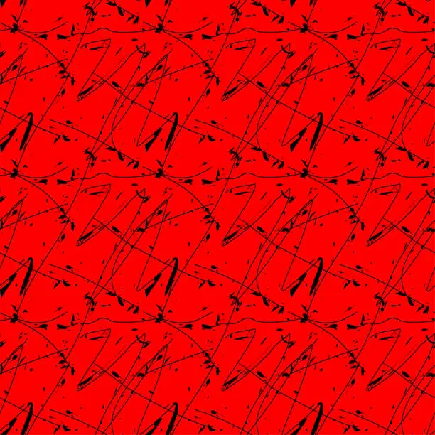 Vector illustration of Seamless abstract background pattern - lines and blots - red wallpaper - vector Illustration