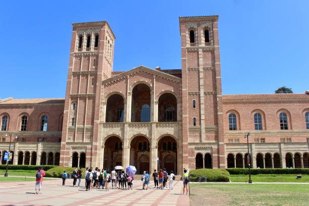 UCLA Campus Los Angeles, California - July 23, 2017: Campus tour of Royce Hall on the campus of The University of California, Los Angeles (UCLA). ucla photos stock pictures, royalty-free photos & images