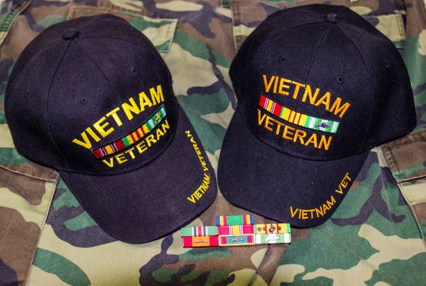 istock Vietnam Hats With Service Ribbons 1126590600