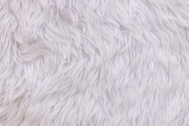 zamknij białą kudłatą sztuczną futro teksturę lub dywan na tle. - fake snow zdjęcia i obrazy z banku zdjęć