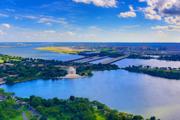 Jefferson Memorial from Above Jefferson Memorial from Above potomac river photos stock pictures, royalty-free photos & images