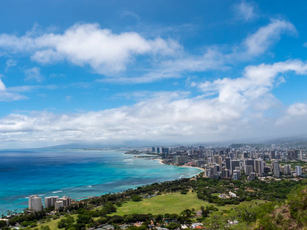 istock Panoramic Aerial View of Honolulu 1126600483