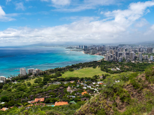 istock Panoramic Aerial View of Honolulu 1126600484