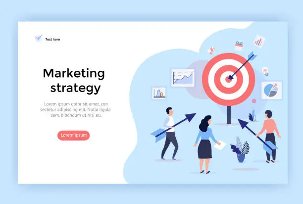 Vector illustration of Marketing strategy concept illustration.