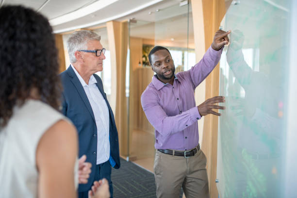 istock Businesswoman explaining strategy to colleagues 1126610682