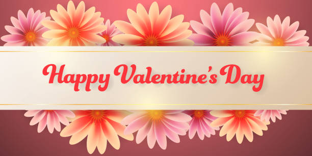 istock Happy Valentines day flowers background banner card .wallpaper ,invitation ,posters ,brochure. 1126610843