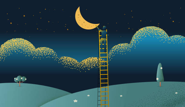 istock Business concept vector illustration of reach out for the stars 1126612542
