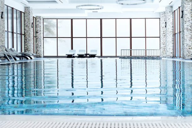 istock Indoor swimming pool in luxury hotel 1126612637