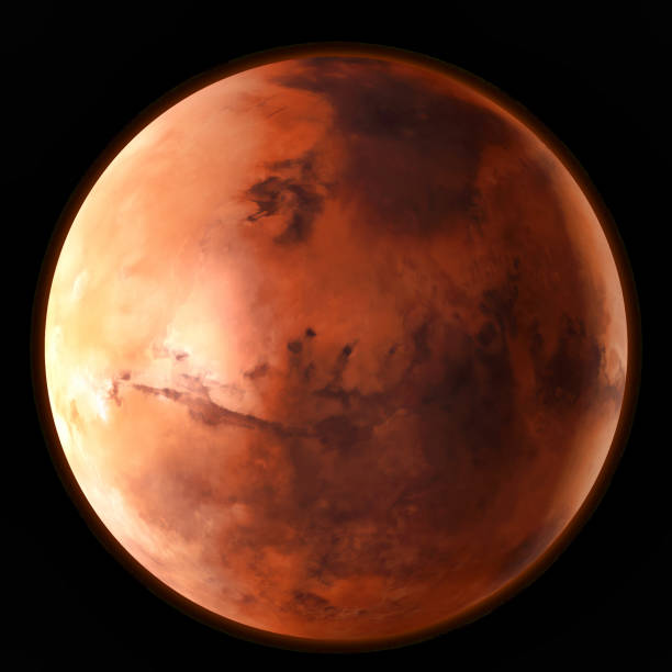 istock Planet Mars in the outer space. Watercolor, 3D illustration 1126614951