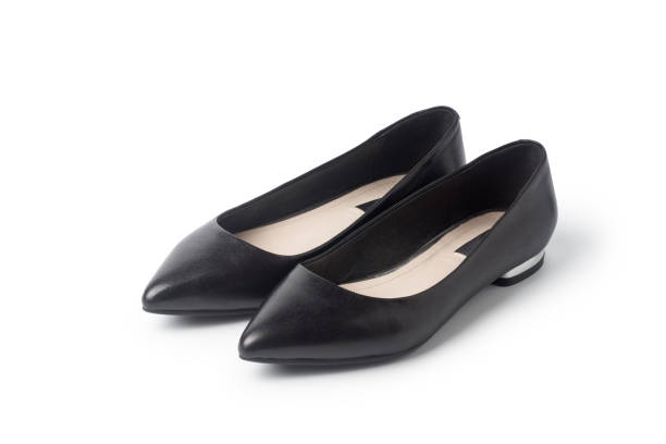 istock female black flat shoes 1126618485