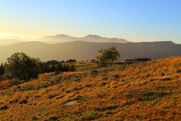 Sunrise on the top of Cimone mount