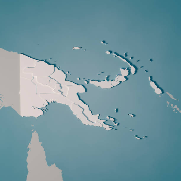 istock Papua New Guinea Country Map Administrative Divisions 3D Render 1126618719
