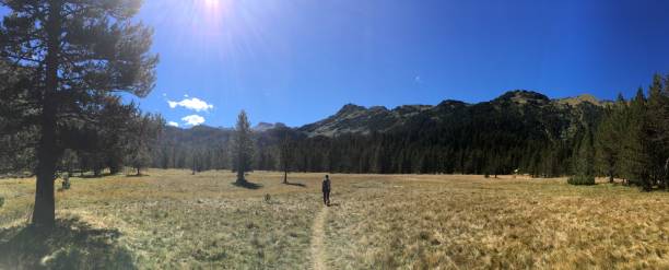 istock Panoramic view of a hiker at mountain 1126627123