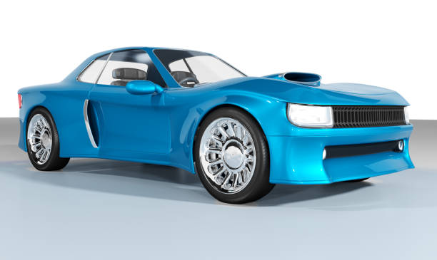 istock Racing car. A sports automobile with a blue body. 1126627872