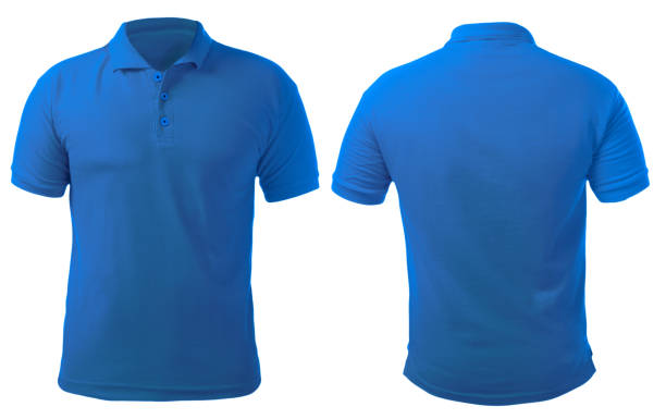 szablon projektu niebieskiej koszuli z kołnierzykiem - polo shirt shirt clothing mannequin zdjęcia i obrazy z banku zdjęć