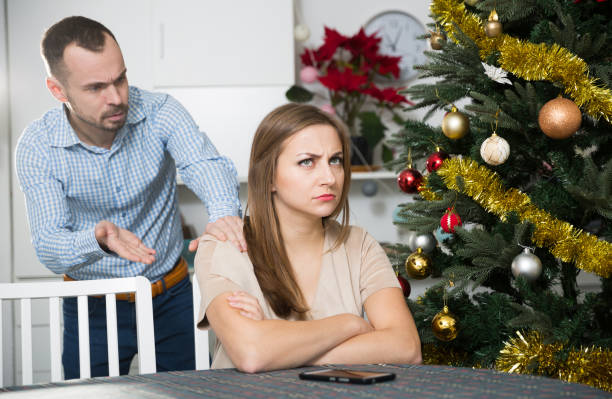 istock Couple quarreling on Christmas night 1126632276