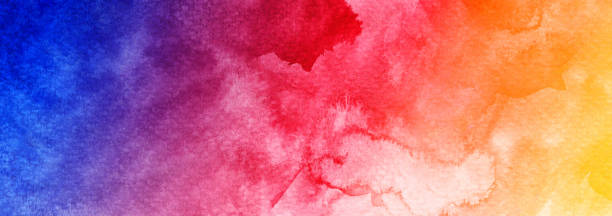 istock Abstract watercolor colorful blue purple violet violaceous red orange yellow textured background web banner 1126632934