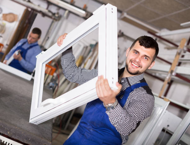 istock Man worker is demonstrating PVC manufacturing output 1126632965