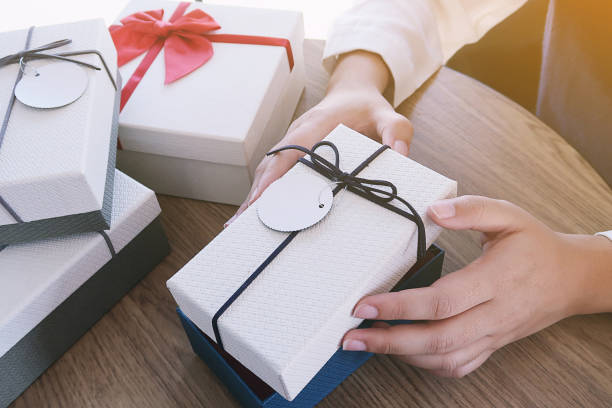 istock Valentine present. Gift box and red ribbon for romantic couple. 1126634549