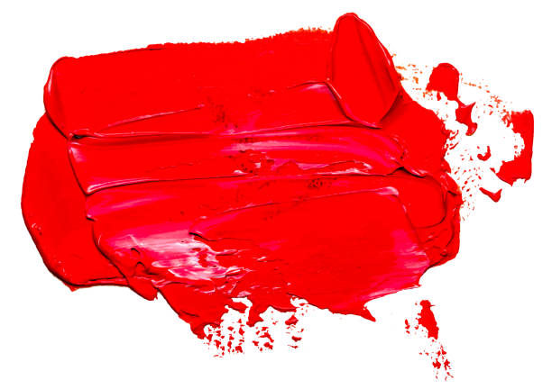 istock Template for your banner text - textured red oil paint brush stroke, isolated on white background. EPS10 vector illustration. 1126634640
