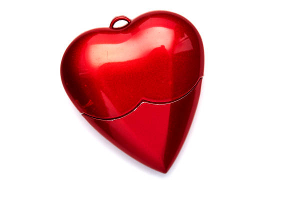 istock Red Heart shape love flash drive on white background 1126638005
