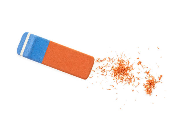 istock Close up of eraser on a white background, top view. 1126640142